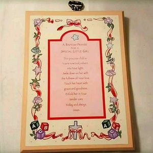 NEW in Box - Little Girl Baptism Prayer Plaque